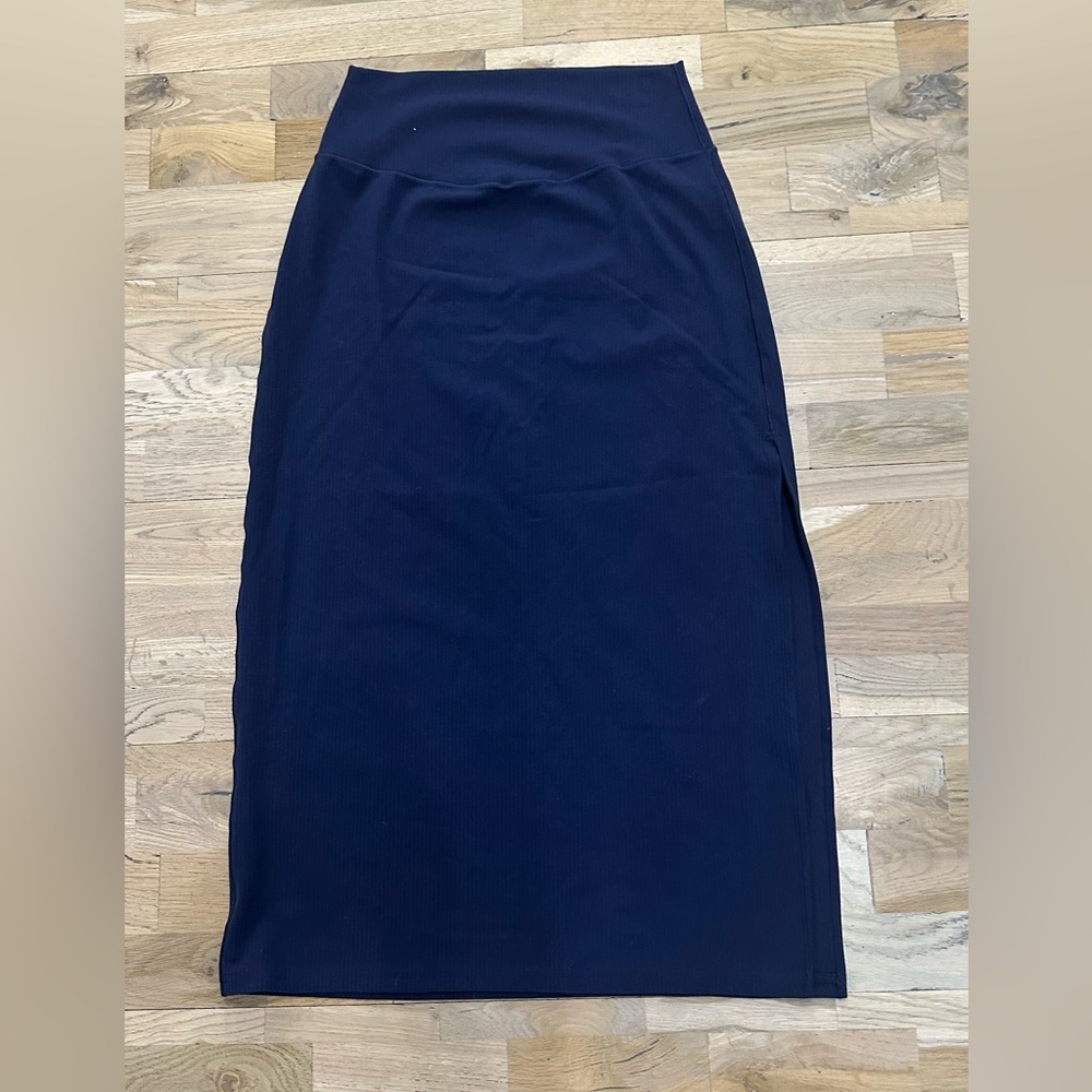 aerie Navy Maxi Pencil Skirt